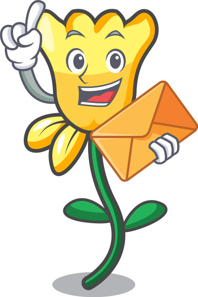 用信封上的水仙花人物卡通图片下载
