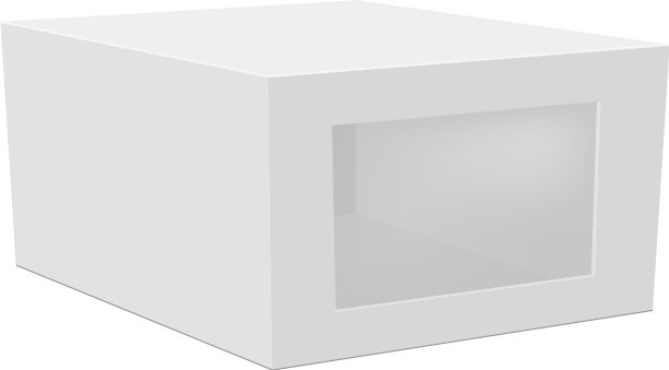 空白纸盒包装，带塑料窗图片下载
