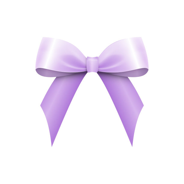 现实的亮紫色缎子弓孤立图片下载