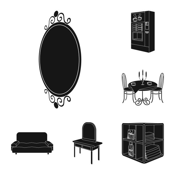 家具和室内黑色图标设置图片下载