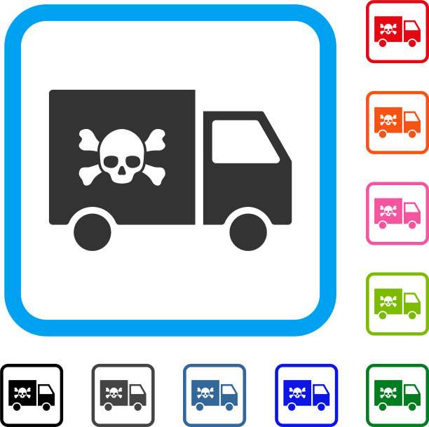 有毒运输车框图标图片下载