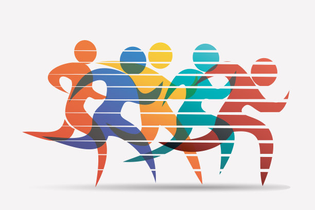 跑步的人一组程式化的图标和图片下载