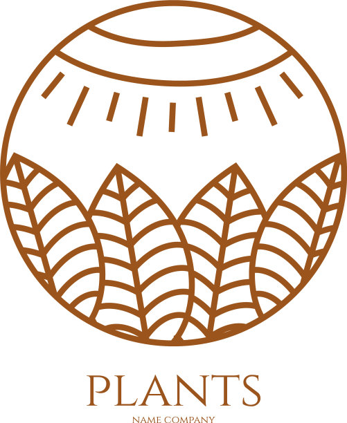 线性图标的景观与树叶和阳光图片下载