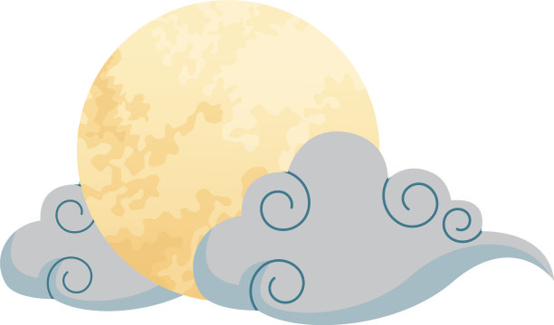 月亮上的兔子和云素材图片