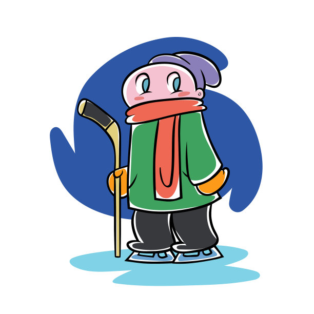 拿着冰球棍的孩子图片下载