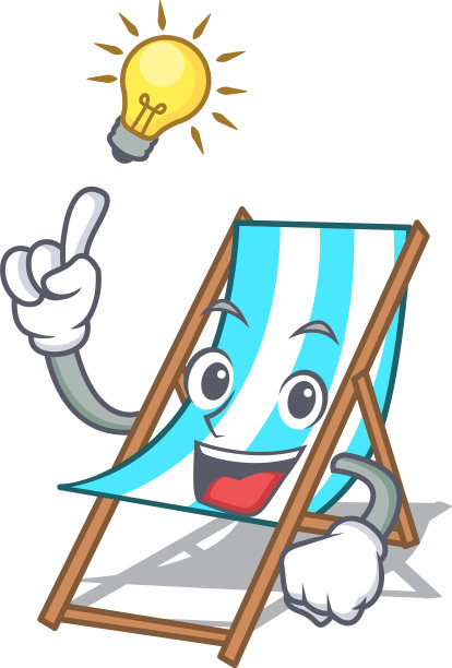 有一个想法沙滩椅吉祥物卡通图片下载