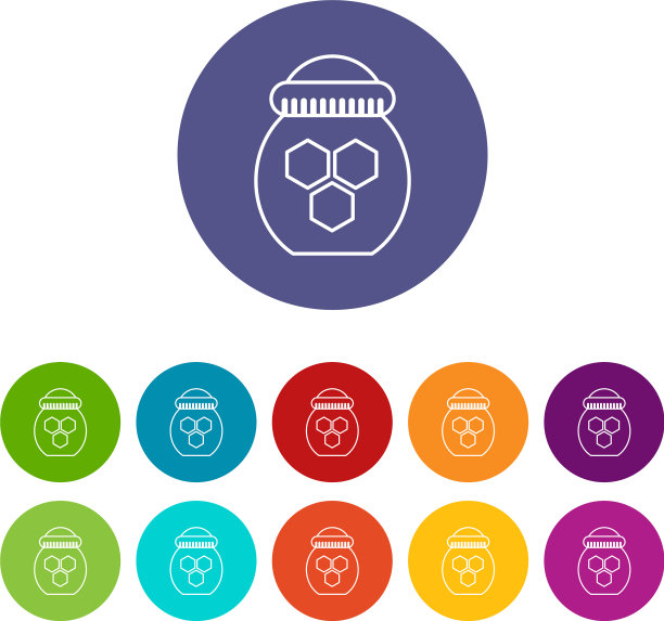 蜂蜜图标设置颜色的罐子图片下载