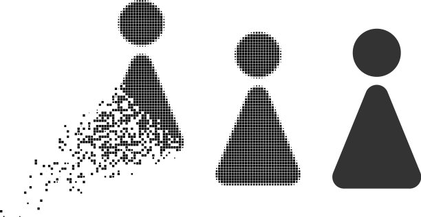 分散点半色调女人图标图片下载