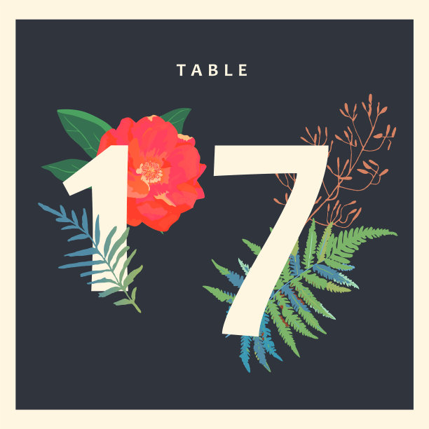 婚礼花卉背景彩色请柬图片下载