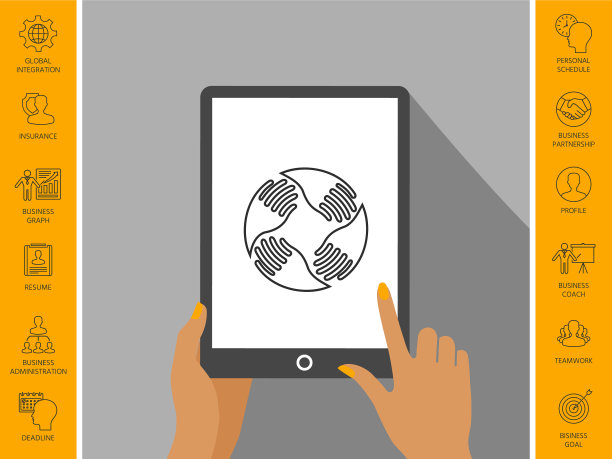 团队手标志人类连接线图标图片下载