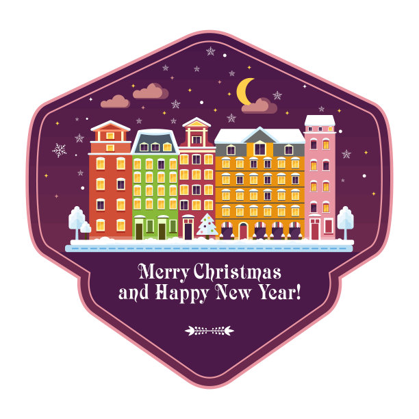 圣诞快乐徽章图片下载