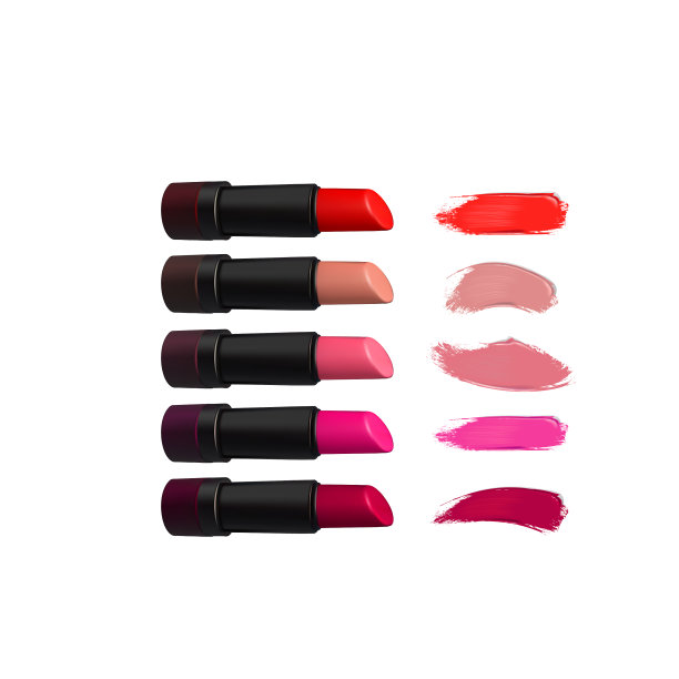 口红设置在白色的背景美丽图片下载