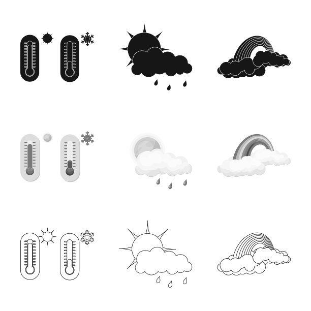 孤立对象的天气和气候符号图片下载