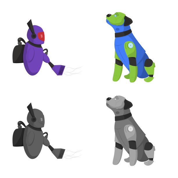 机器人及工厂标识设计图片下载