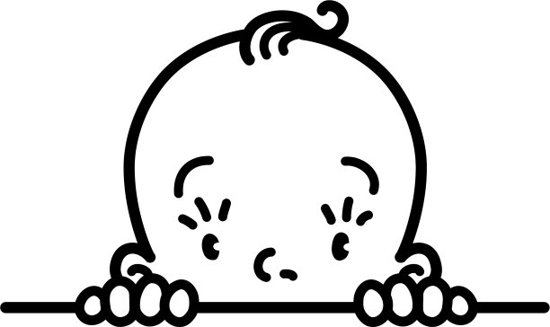 宝宝图标脸的小男孩或女孩线画图片下载