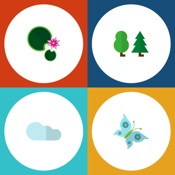 图标平自然集云蝴蝶树和图片下载