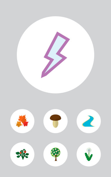 图标平坦的生态河流枫叶图片下载