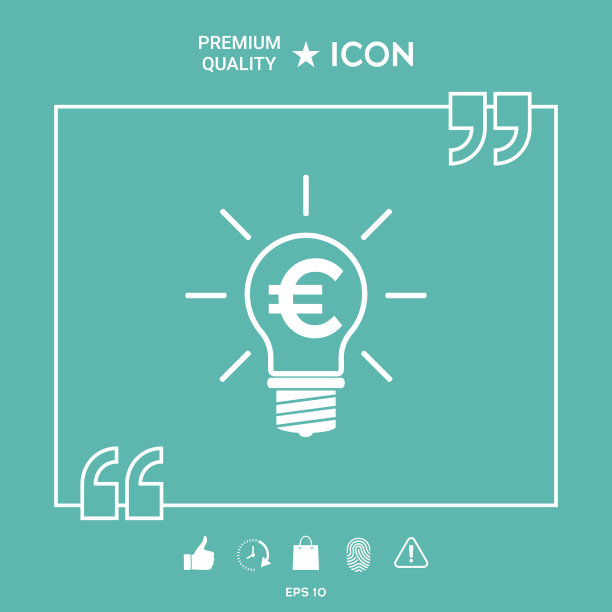 灯泡与欧元符号的商业理念图片下载