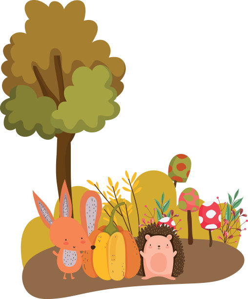 狐狸和刺猬卡通设计图片下载