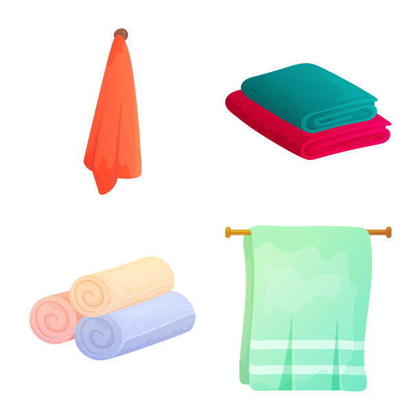 孤立对象厨房和海滩标志集图片下载