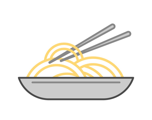 面条炒锅孤立图标图片下载