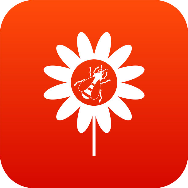 蜜蜂对花图标数字红色图片下载