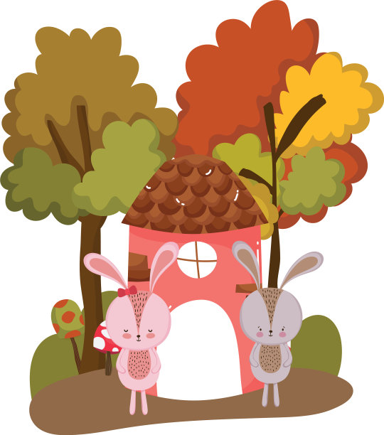 孤立兔卡通设计图片下载