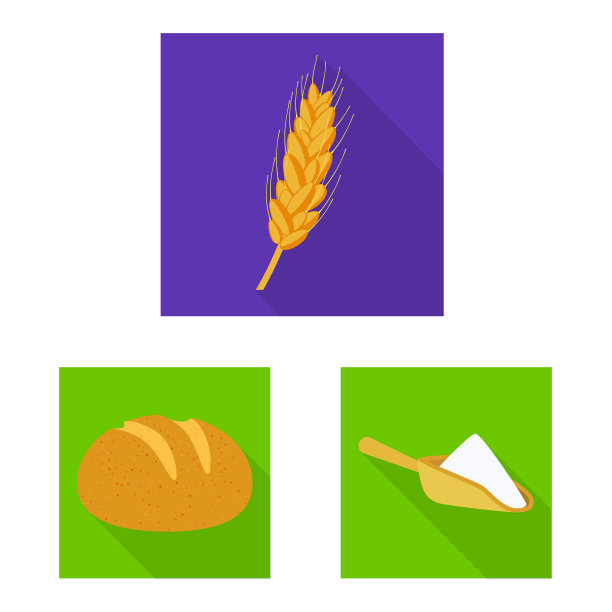 小麦和玉米的标志集图片下载