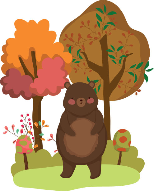 孤立熊卡通设计图片下载