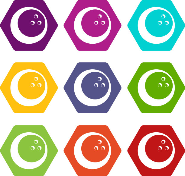 大理石保龄球图标设置颜色六面体图片下载