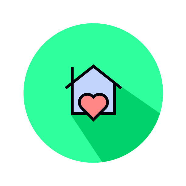 房子用爱的眼线填充矢量图标- UI图标矢量图片下载