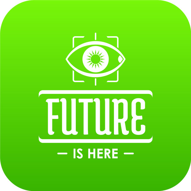 未来眼镜图标绿色图片下载
