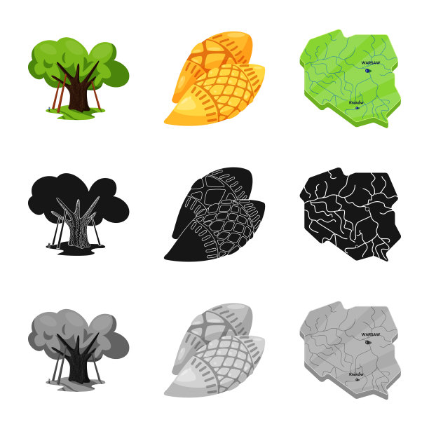 设计传统和旅游标志套装图片下载