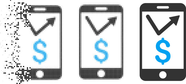 分解像素半色调手机销售报告图片下载