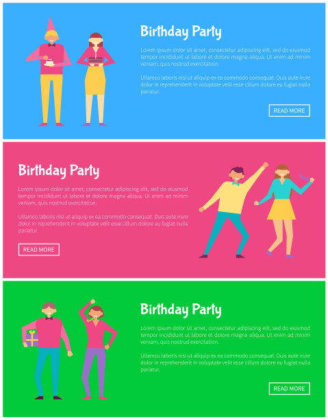 生日派对网上海报男人和女人图片下载