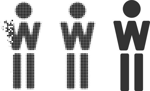 溶解像素半色调女人图标图片下载