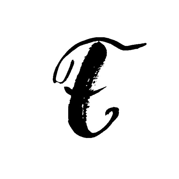 字母f手写的干刷子粗笔画图片下载