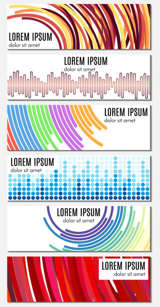 六套彩色抽象标题横幅图片下载