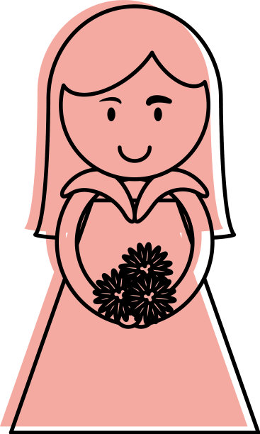 可爱的女人卡通图标形象图片下载