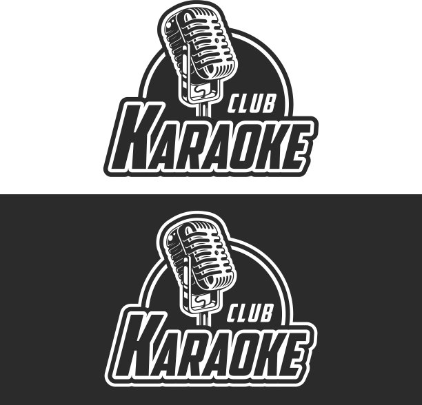 闪亮的卡拉ok俱乐部标签设计图片下载