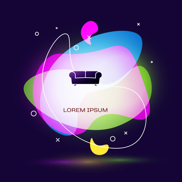 黑色沙发图标孤立在深蓝色的背景图片下载