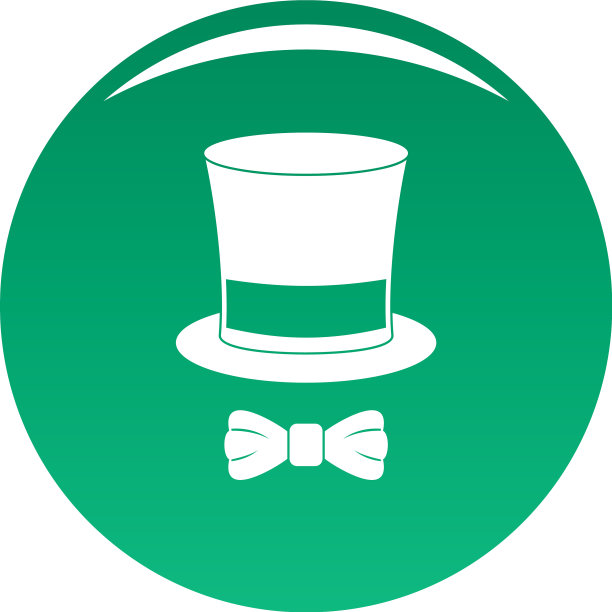 帽子与蝴蝶图标绿色图片下载