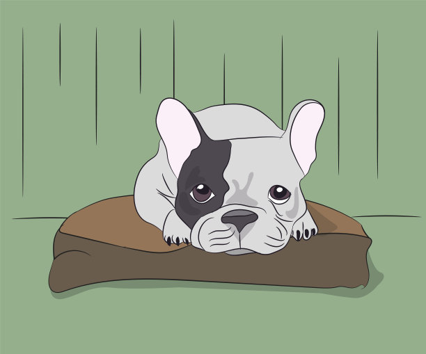 狗躺在大自然中图片下载