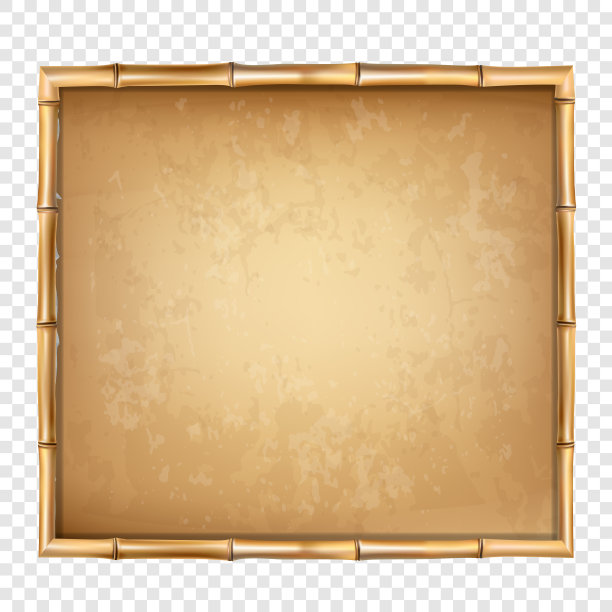 棕色竹茎与旧羊皮纸边界图片下载