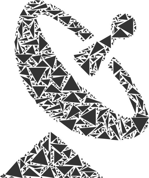 天线拼贴三角形图片下载