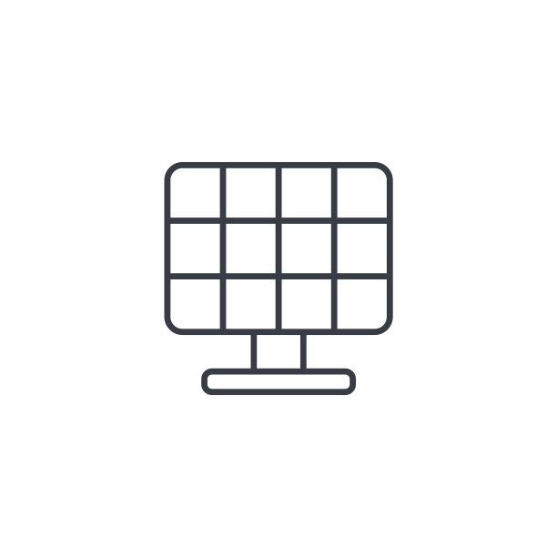 太阳能电池板替代太阳能细线图标图片下载