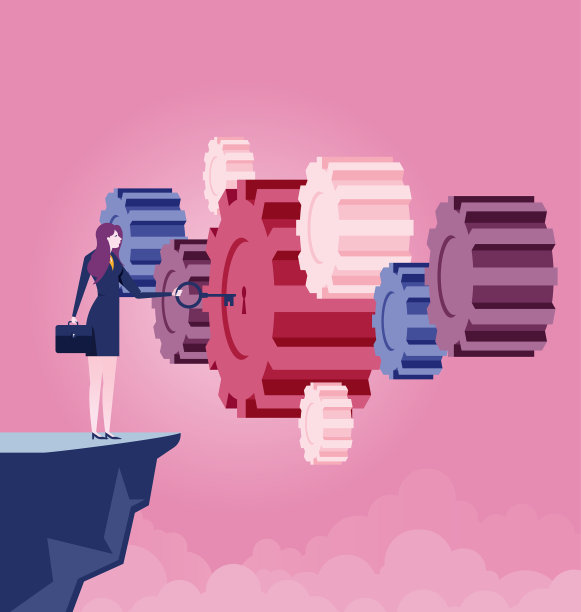 商人握着通往成功的钥匙图片下载