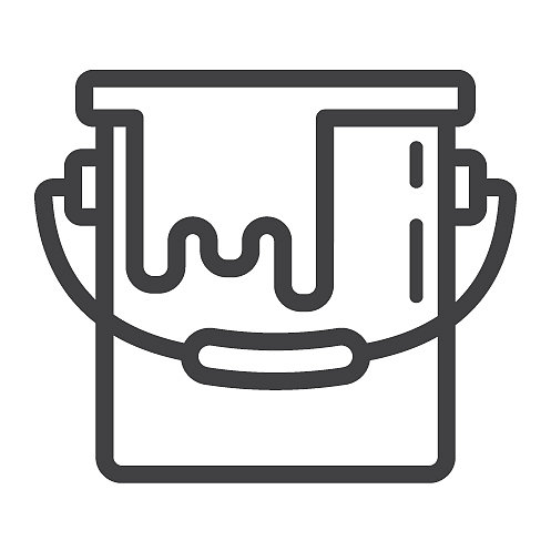 油漆桶线条图标，建筑与维修图片下载