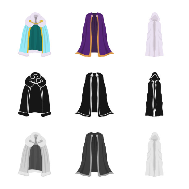 孤立的对象材料和服装标志集图片下载