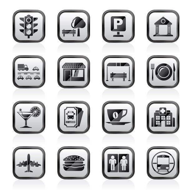 城市和城市元素图标图片下载